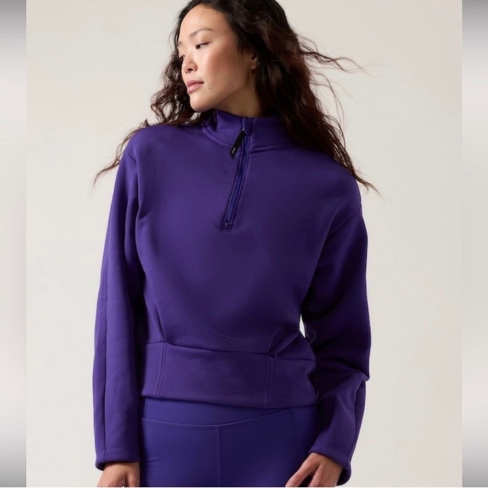 Athleta Purple Half-Zip Pullover Sweatshirt